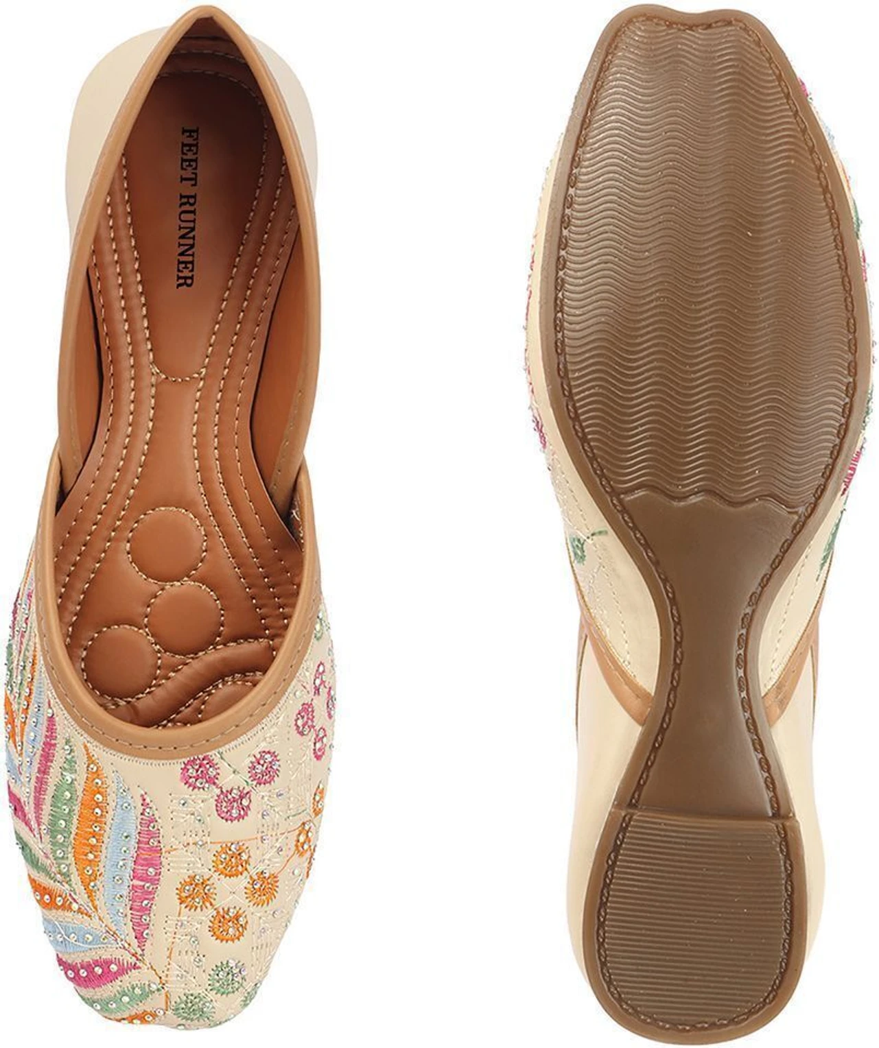 Feet Runner Women Ethnic Embroidred Jutis and Mojaris Bellies Sandal (Purple , 5) - Image 6